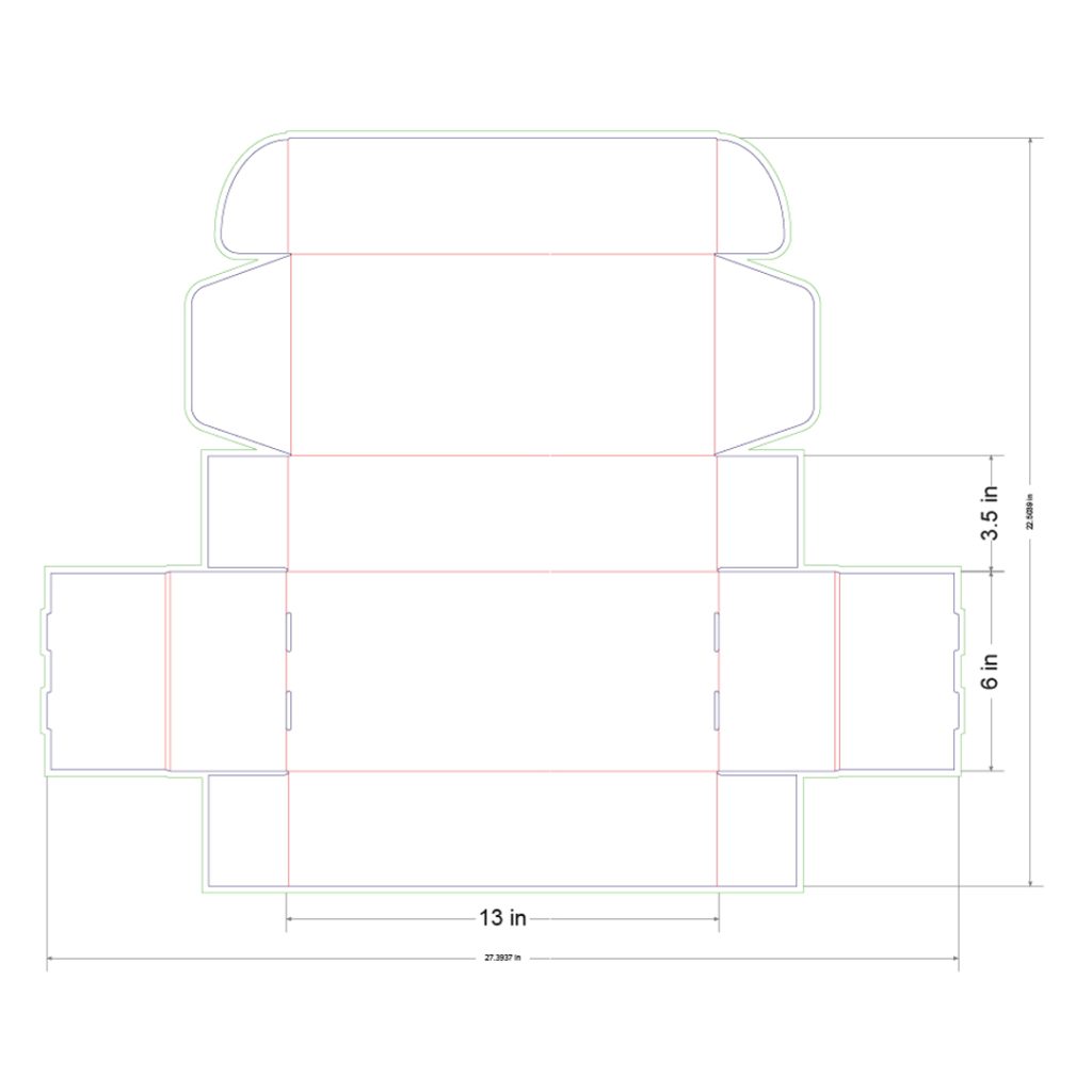 13x6x3.5 in Mailer Box Template