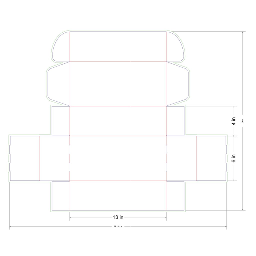 13x6x4 in Mailer Box Template