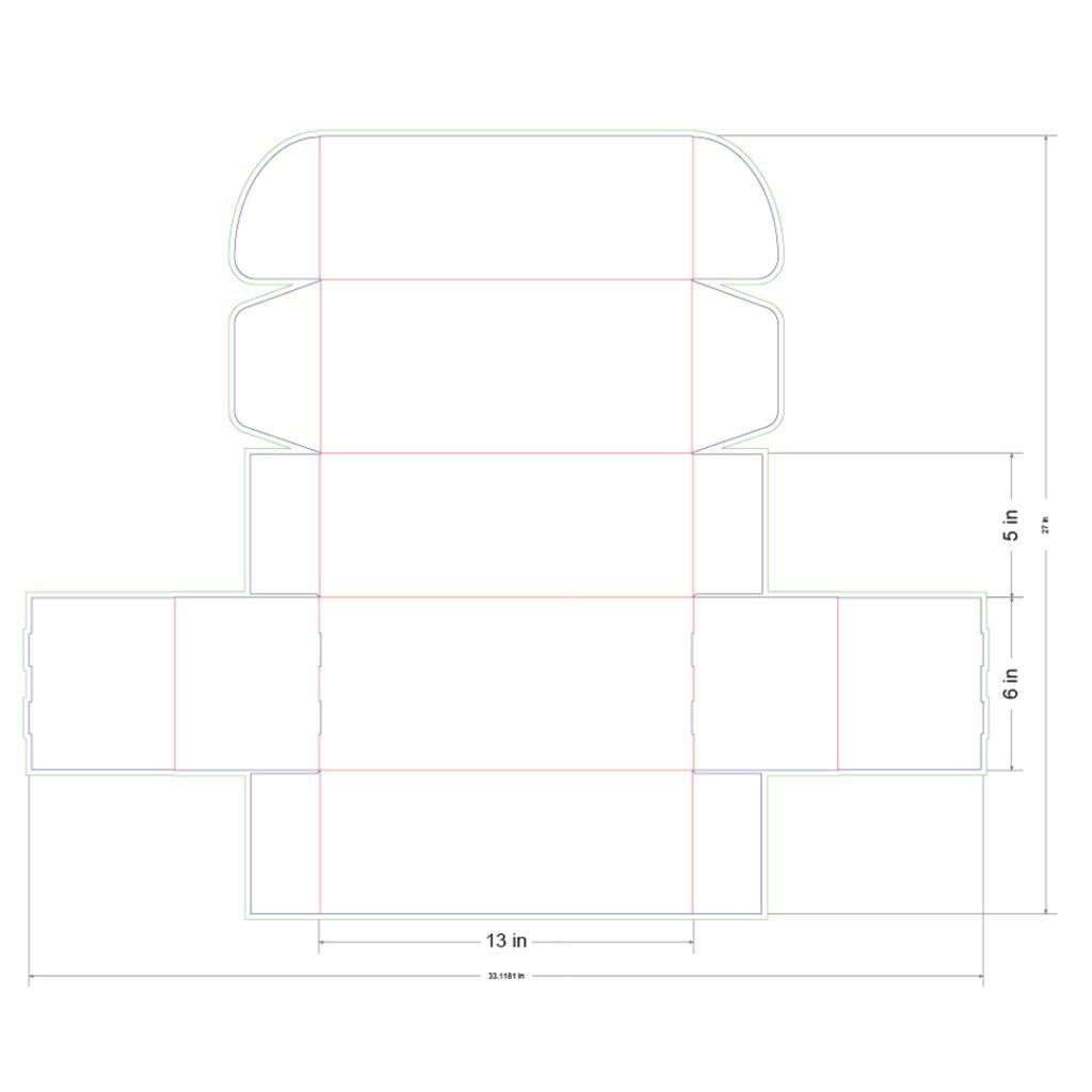 13x6x5 in Mailer Box Template