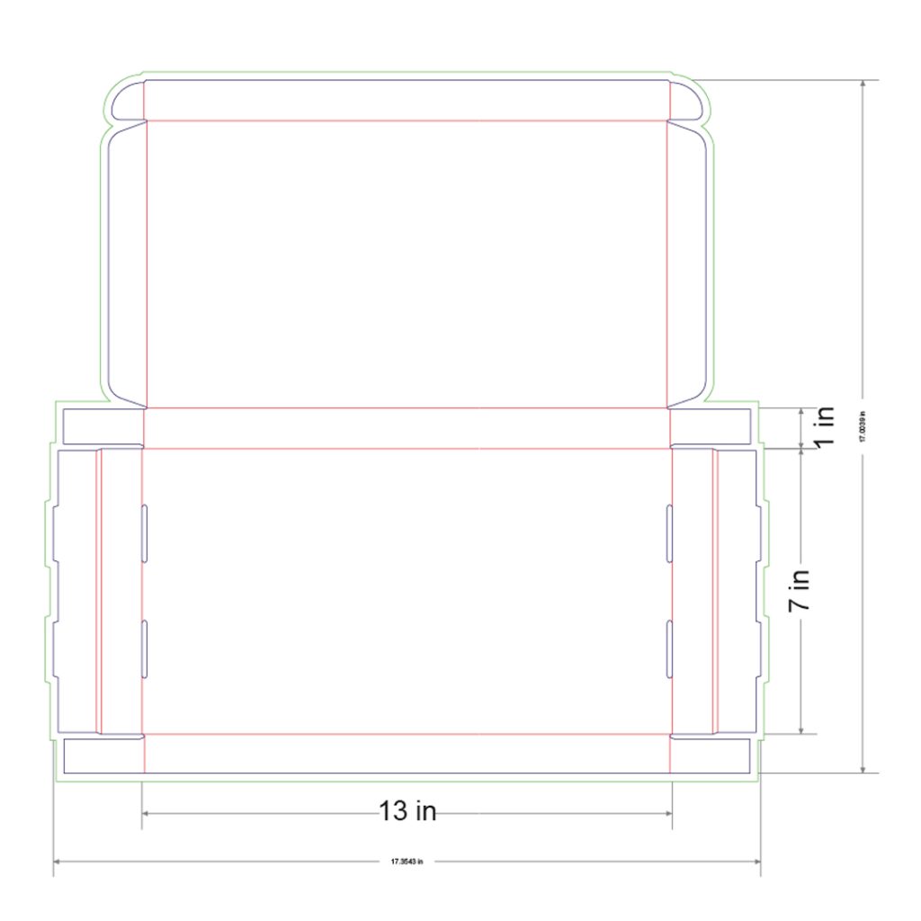13x7x1 in Mailer Box Template