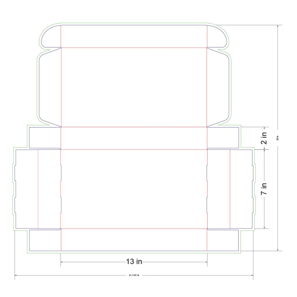 13x7x2 in Mailer Box Template