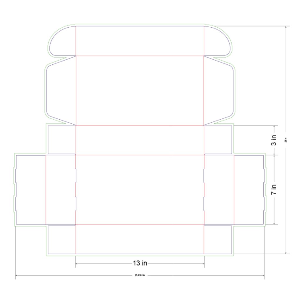13x7x3 in Mailer Box Template