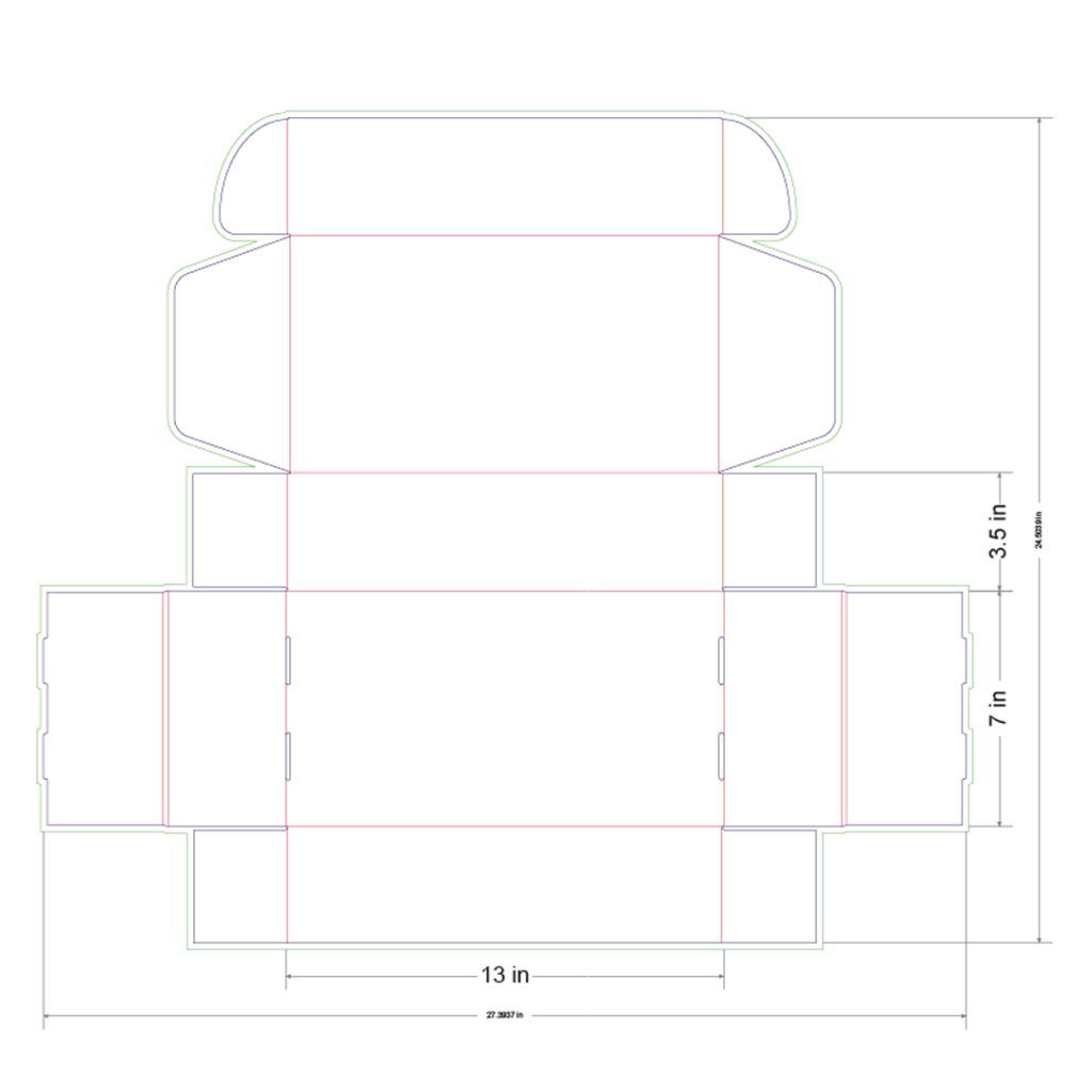 13x7x3.5 in Mailer Box Template