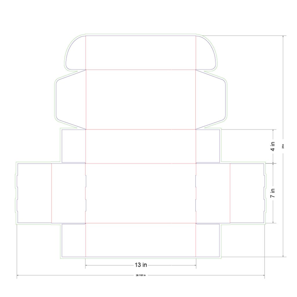 13x7x4 in Mailer Box Template