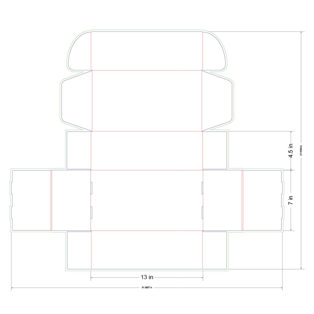 13x7x4.5 in Mailer Box Template