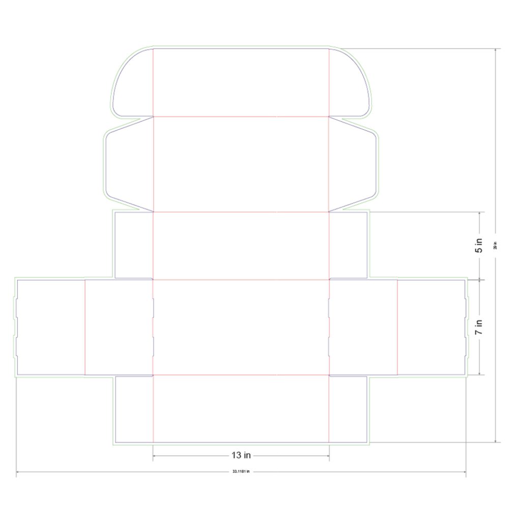 13x7x5 in Mailer Box Template