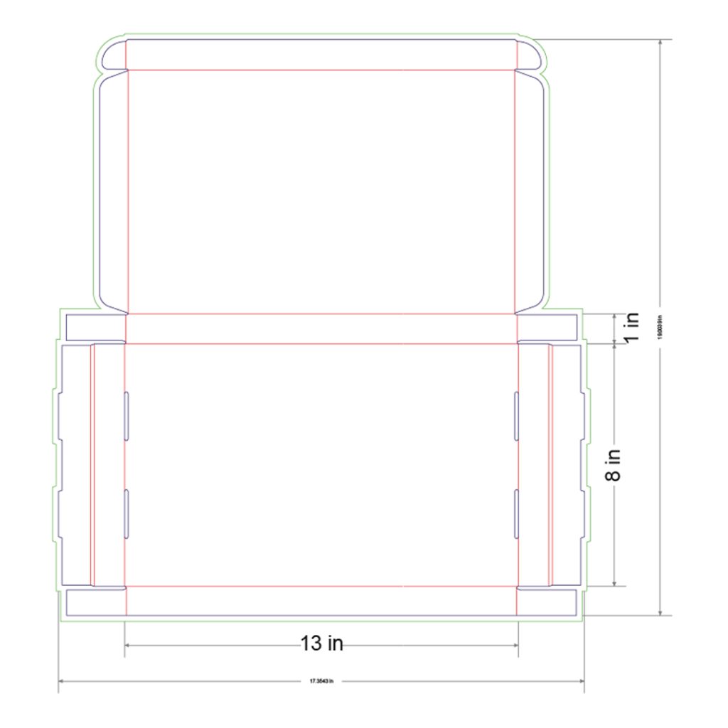 13x8x1 in Mailer Box Template