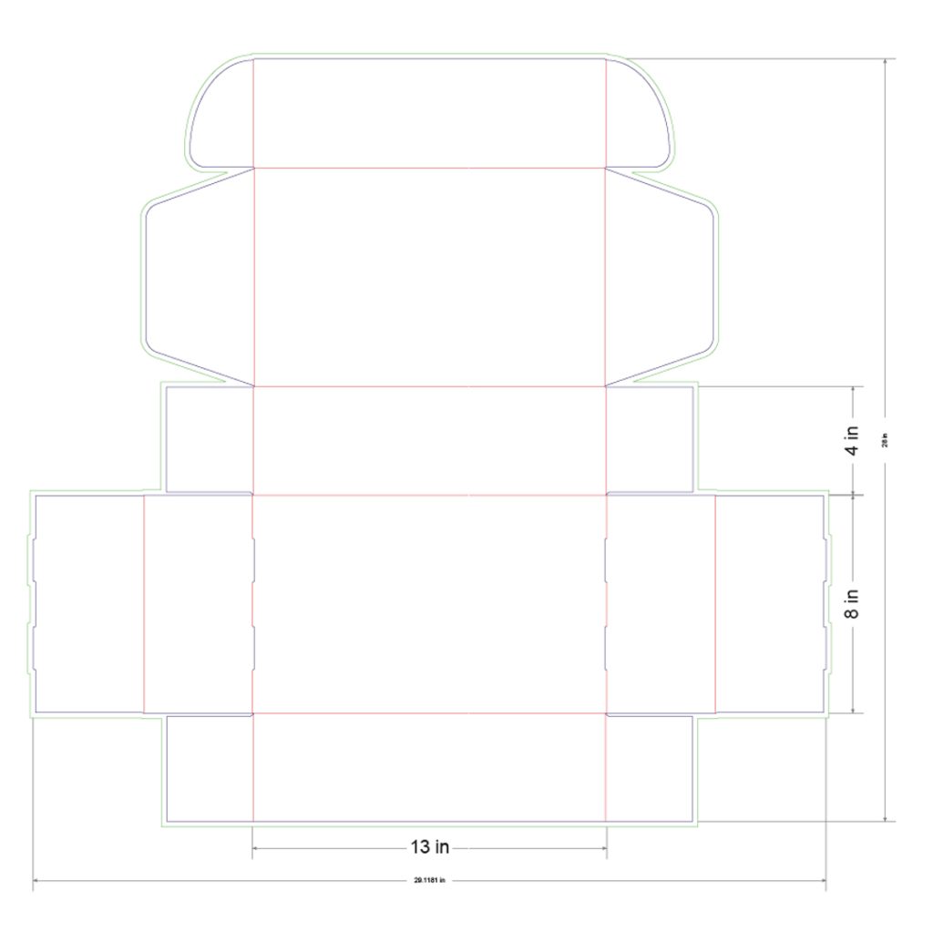 13x8x4 in Mailer Box Template
