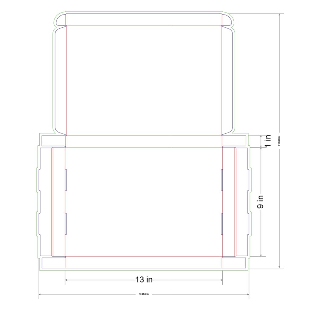 13x9x1 in Mailer Box Template