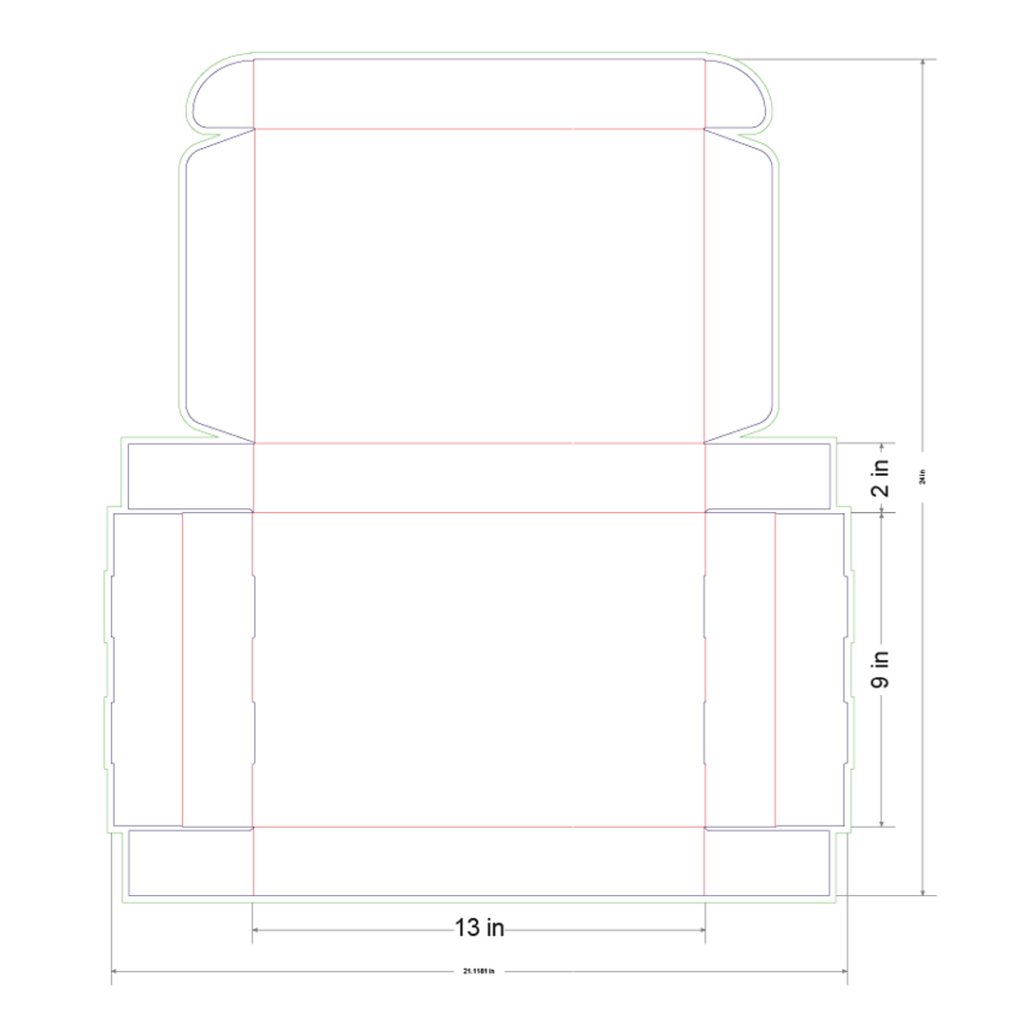 13x9x2 in Mailer Box Template