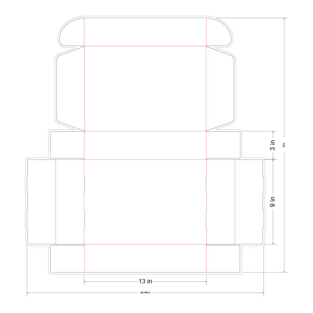13x9x3 in Mailer Box Template