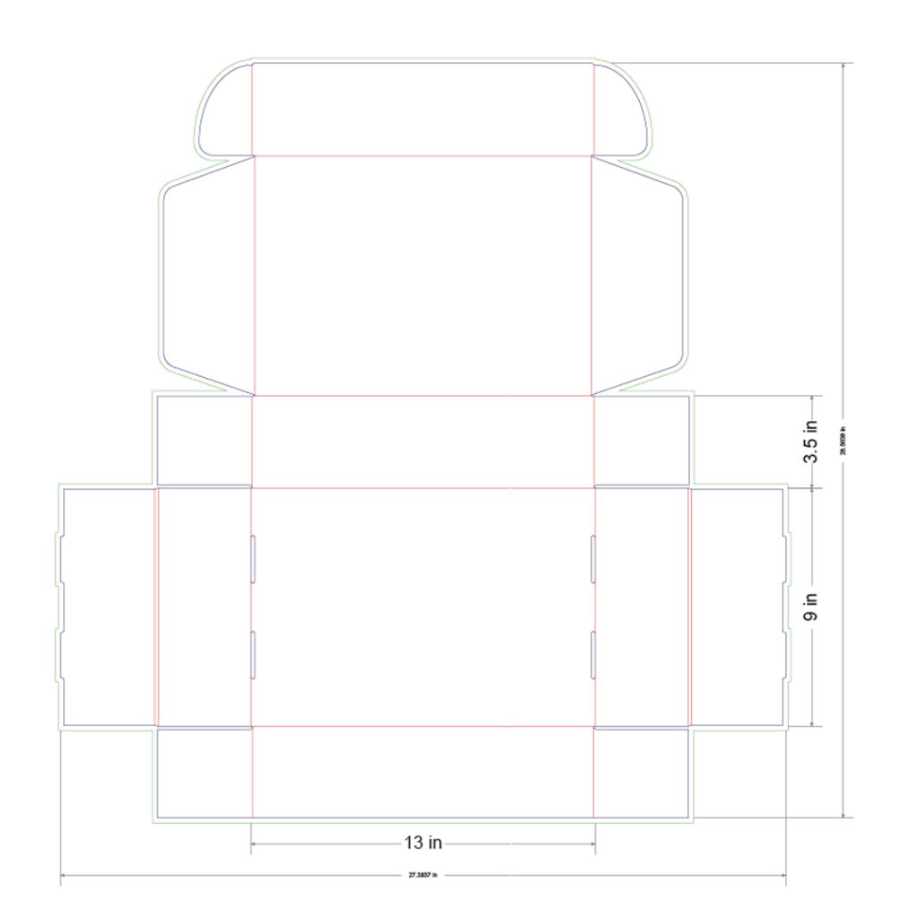13x9x4 in Mailer Box Template