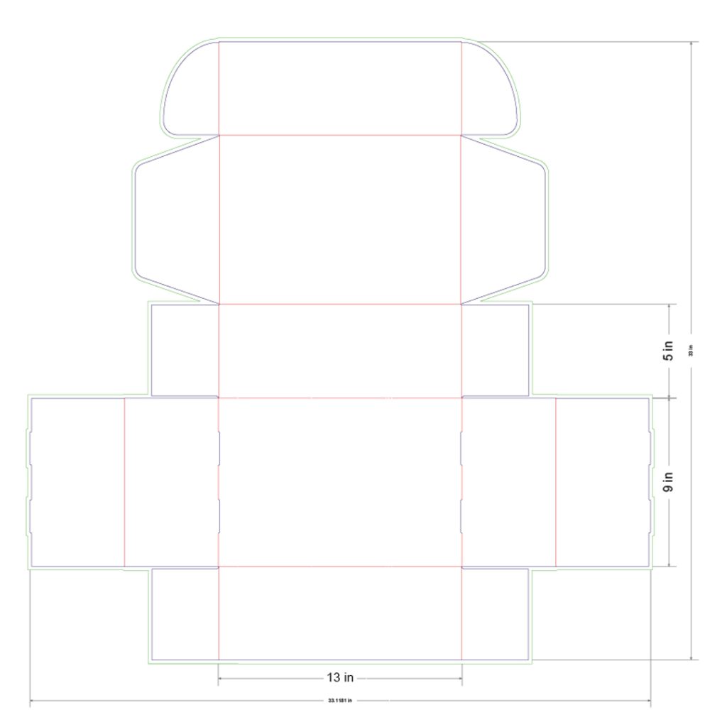 13x9x5 in Mailer Box Template