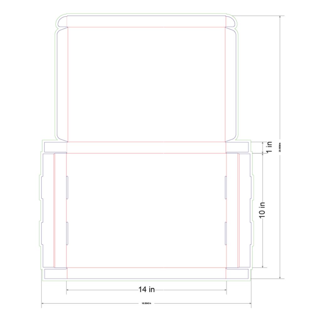 14x10x1 in Mailer Box Template