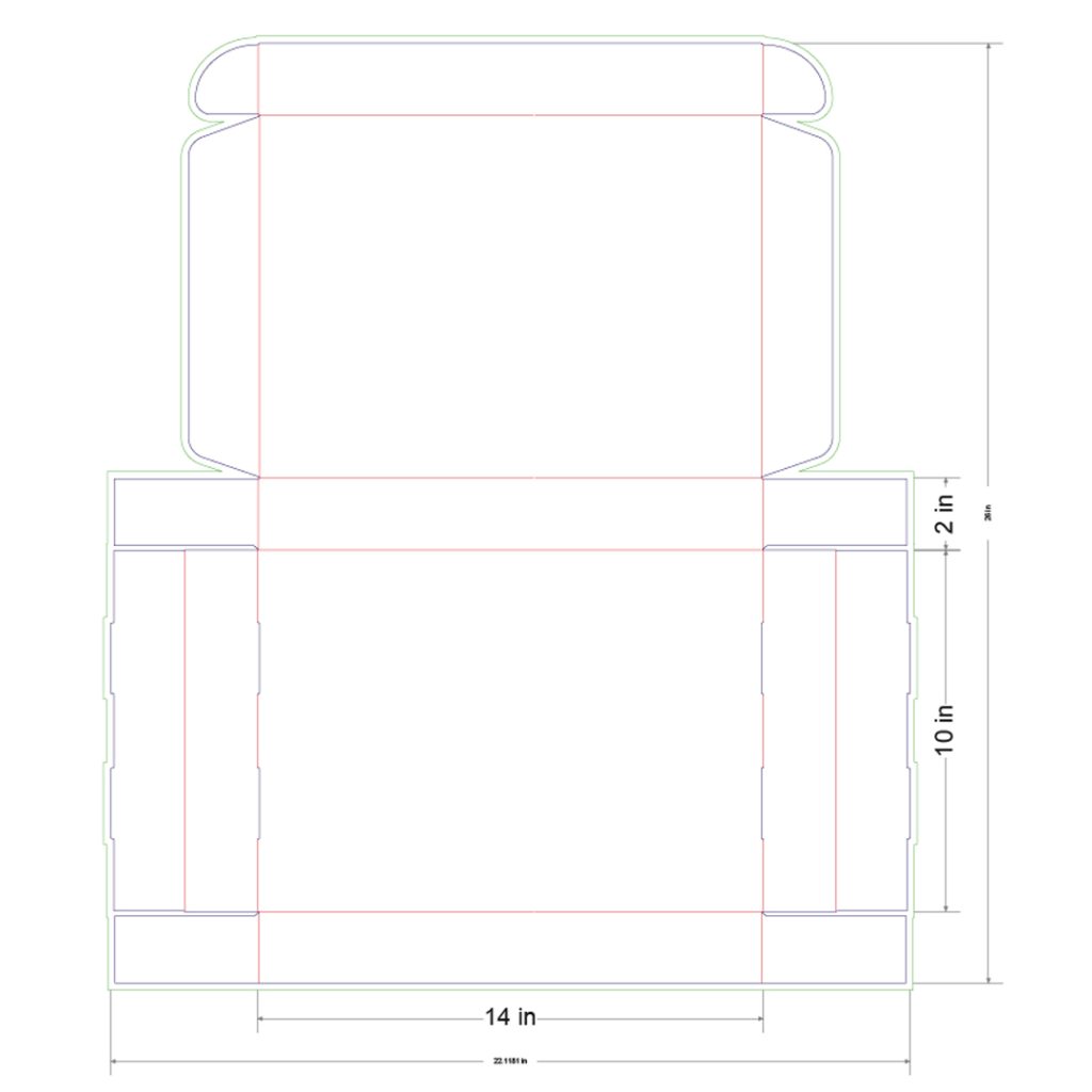 14x10x2 in Mailer Box Template