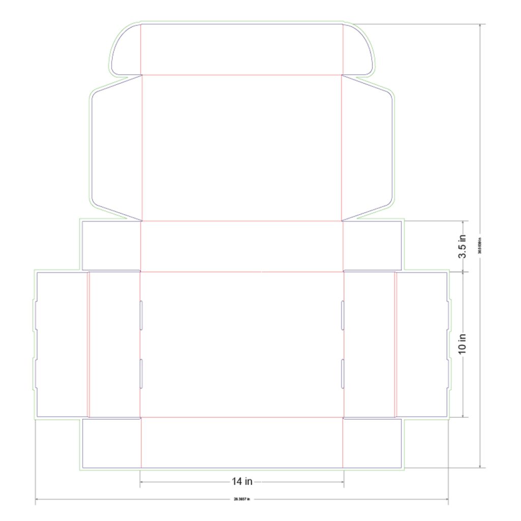 14x10x3.5 in Mailer Box Template
