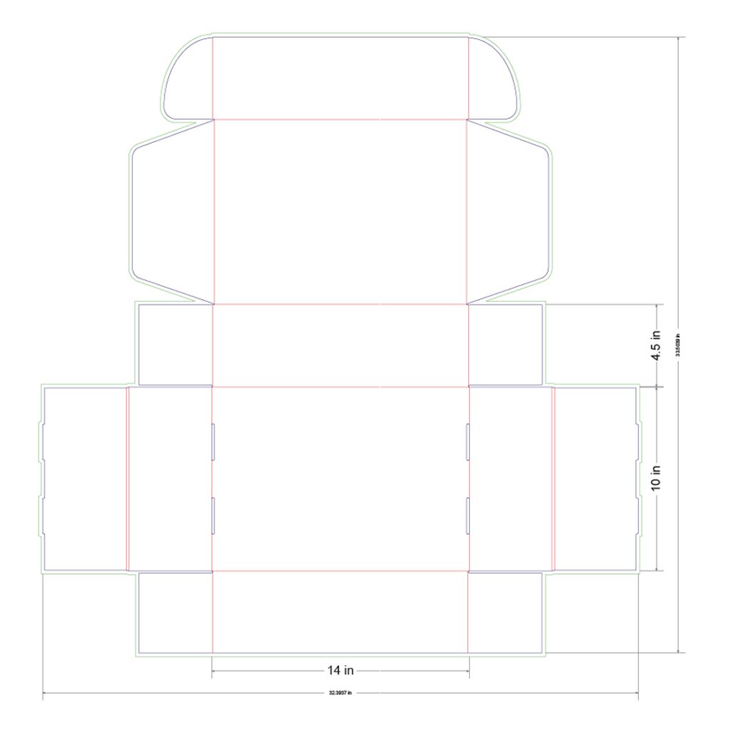 14x10x4.5 in Mailer Box Template