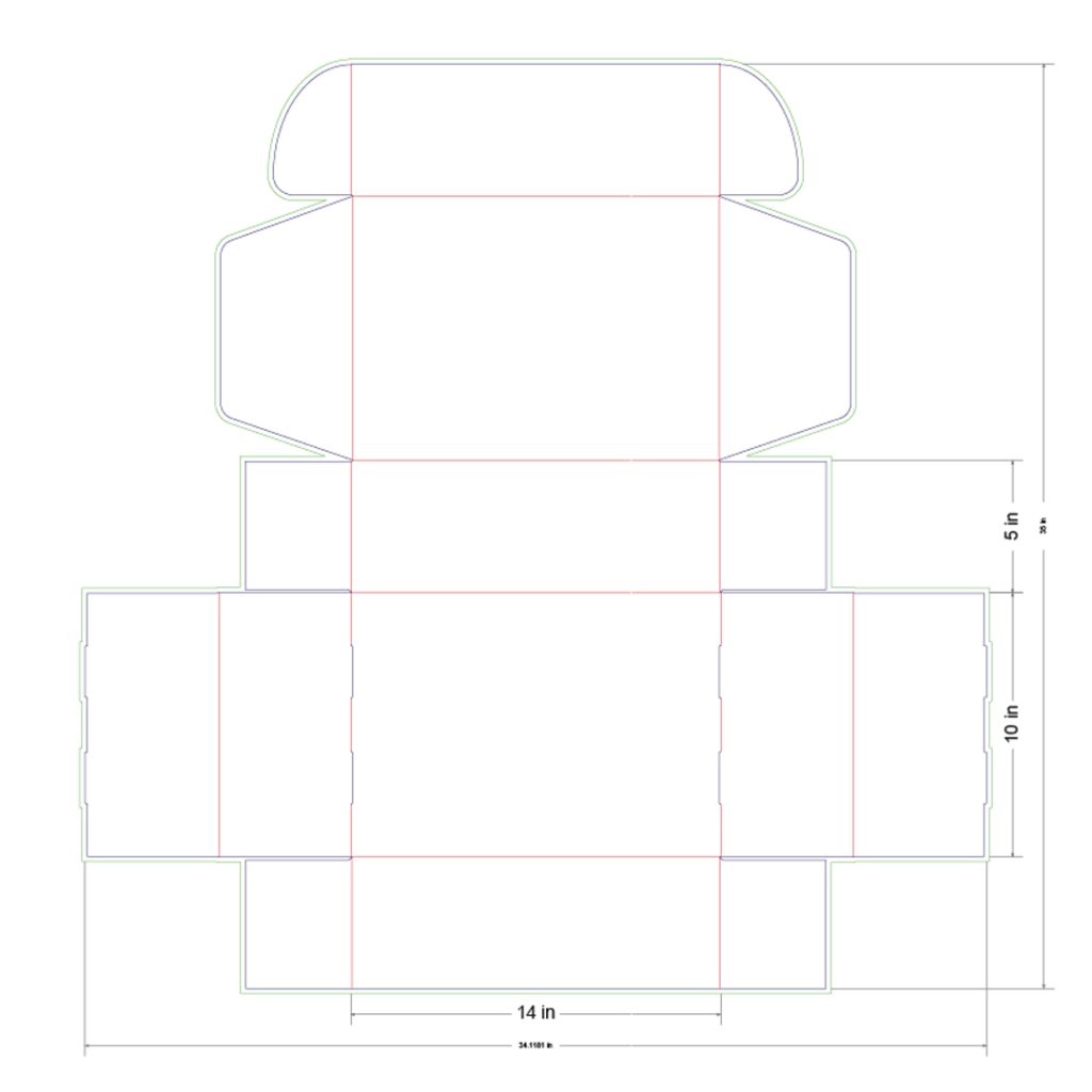 14x10x5 in Mailer Box Template