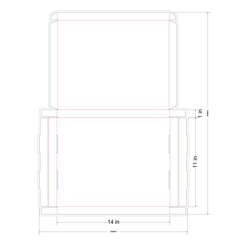 14x11x1 in Mailer Box Template