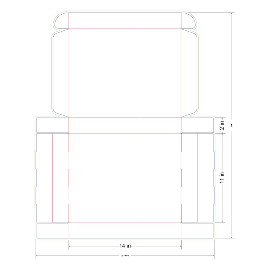 14x11x2 in Mailer Box Template