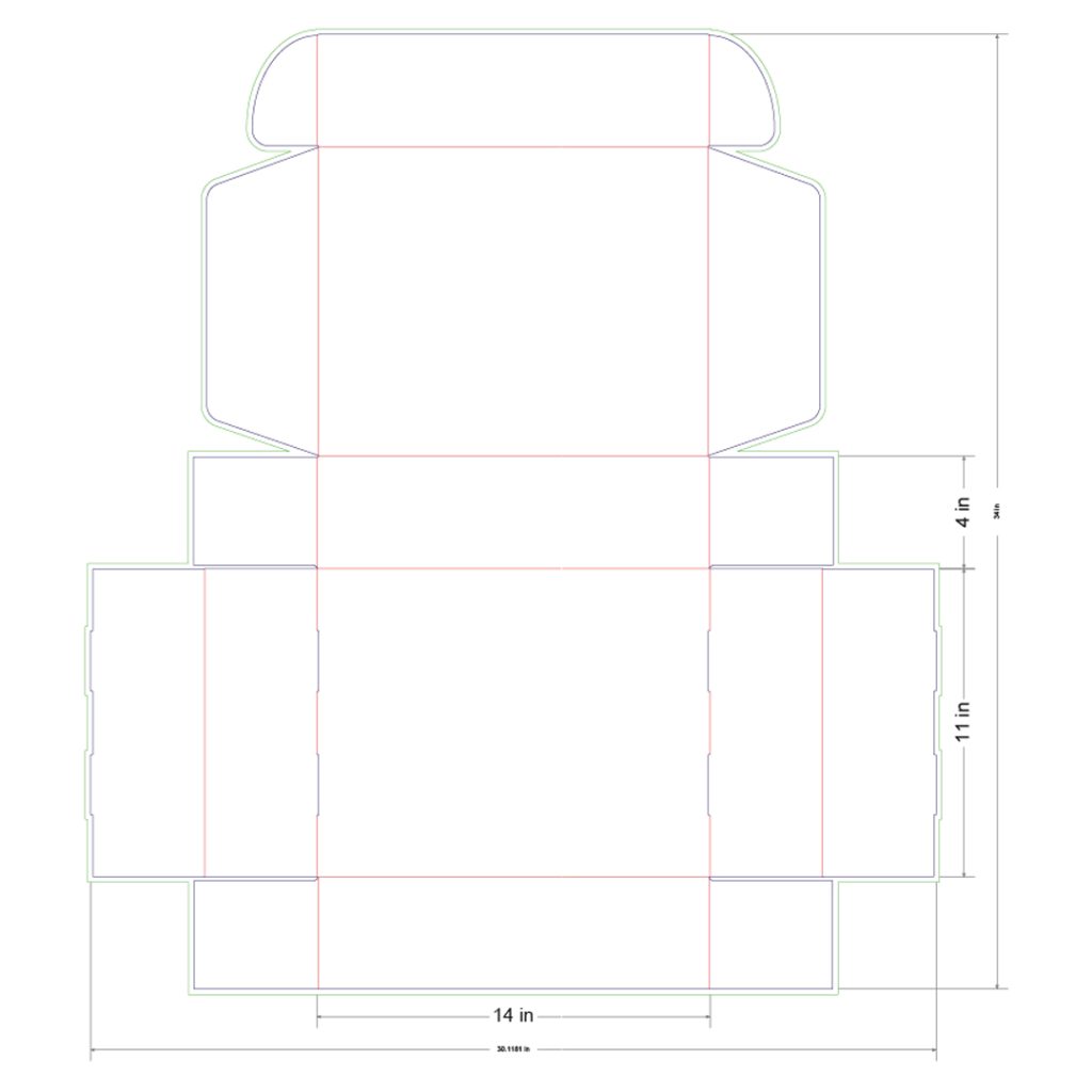 14x11x4 in Mailer Box Template