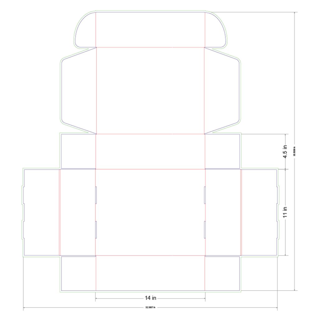 14x11x4.5 in Mailer Box Template
