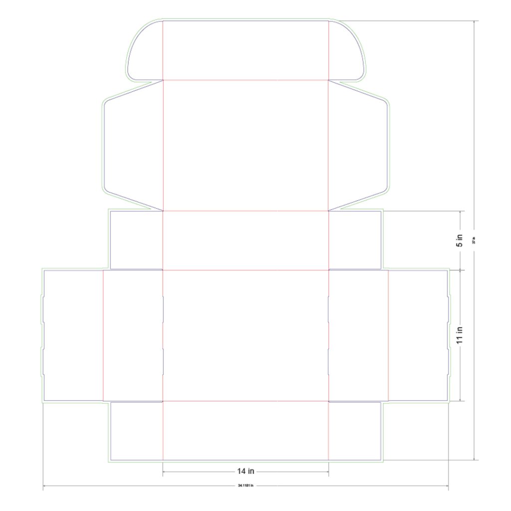 14x11x5 in Mailer Box Template