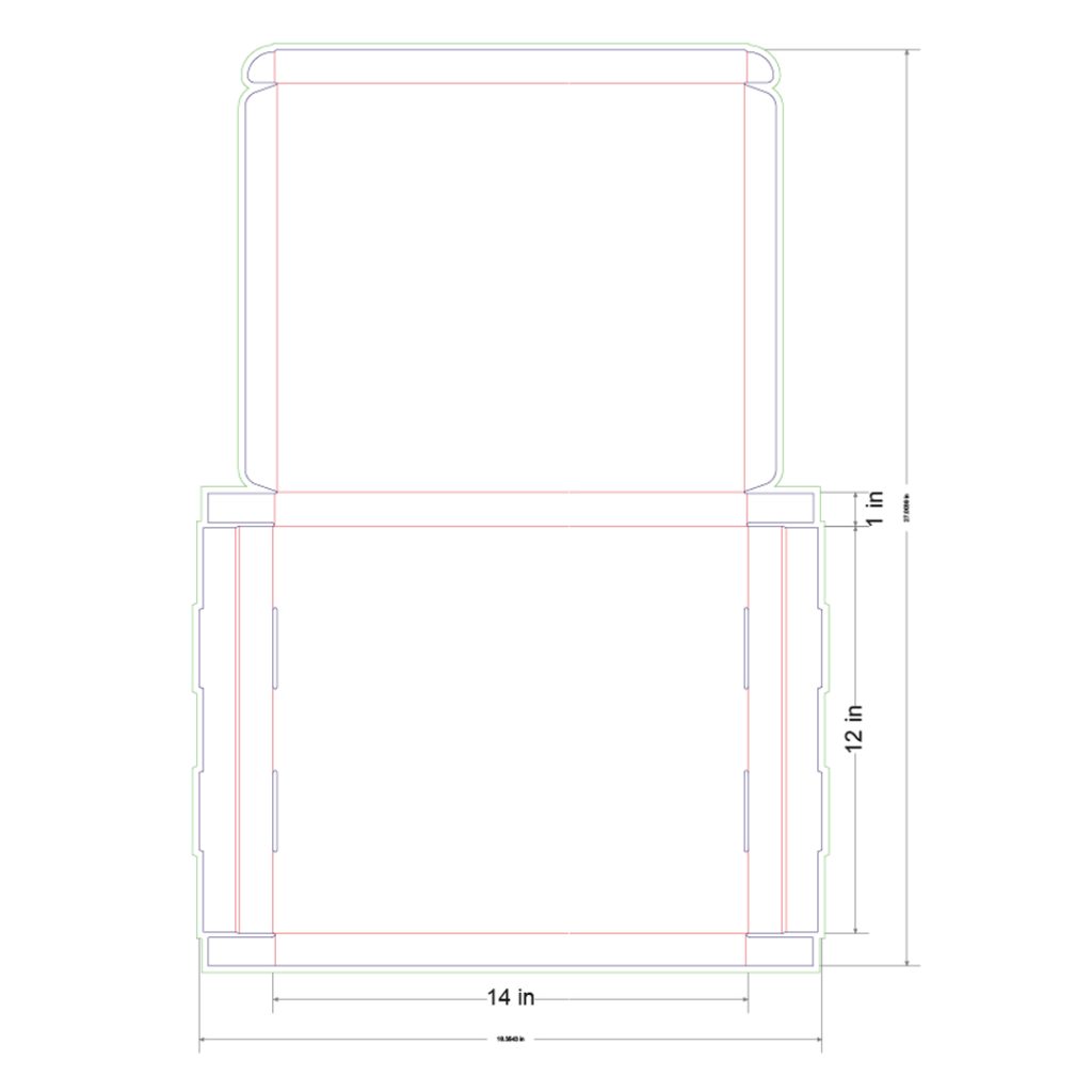 14x12x1 in Mailer Box Template