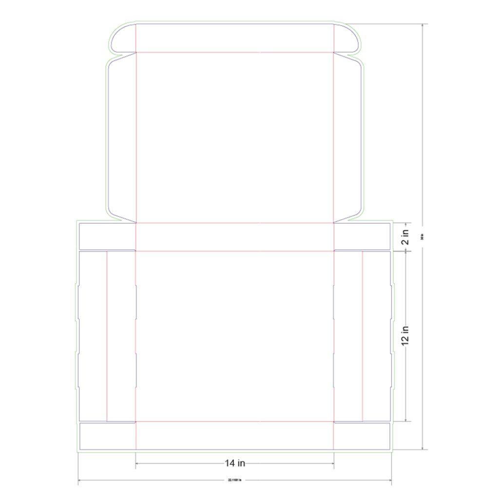 14x12x2 in Mailer Box Template