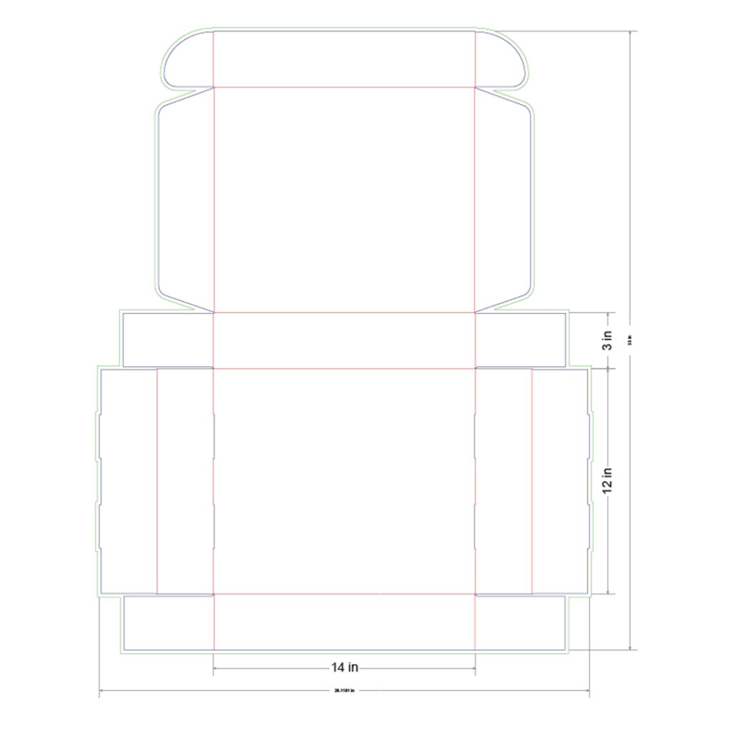 14x12x3 in Mailer Box Template