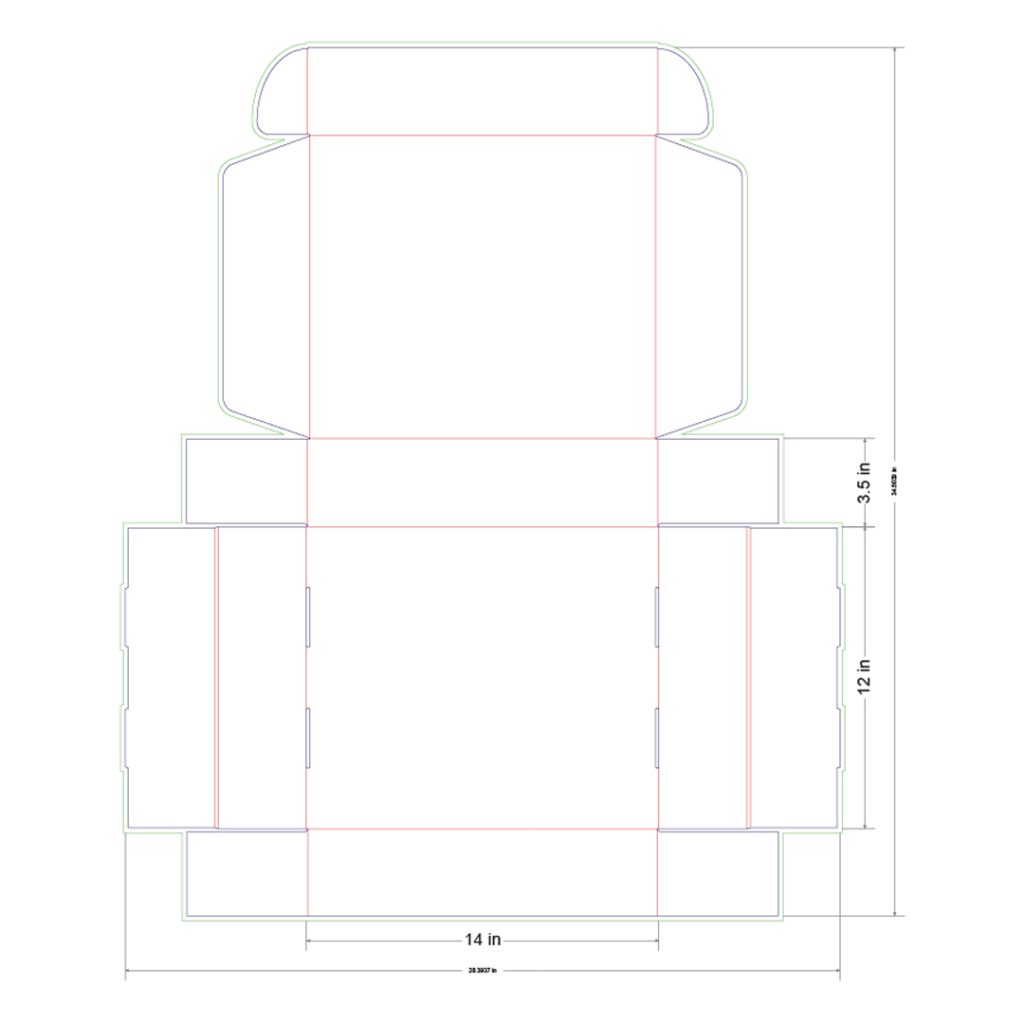 14x12x3.5 in Mailer Box Template