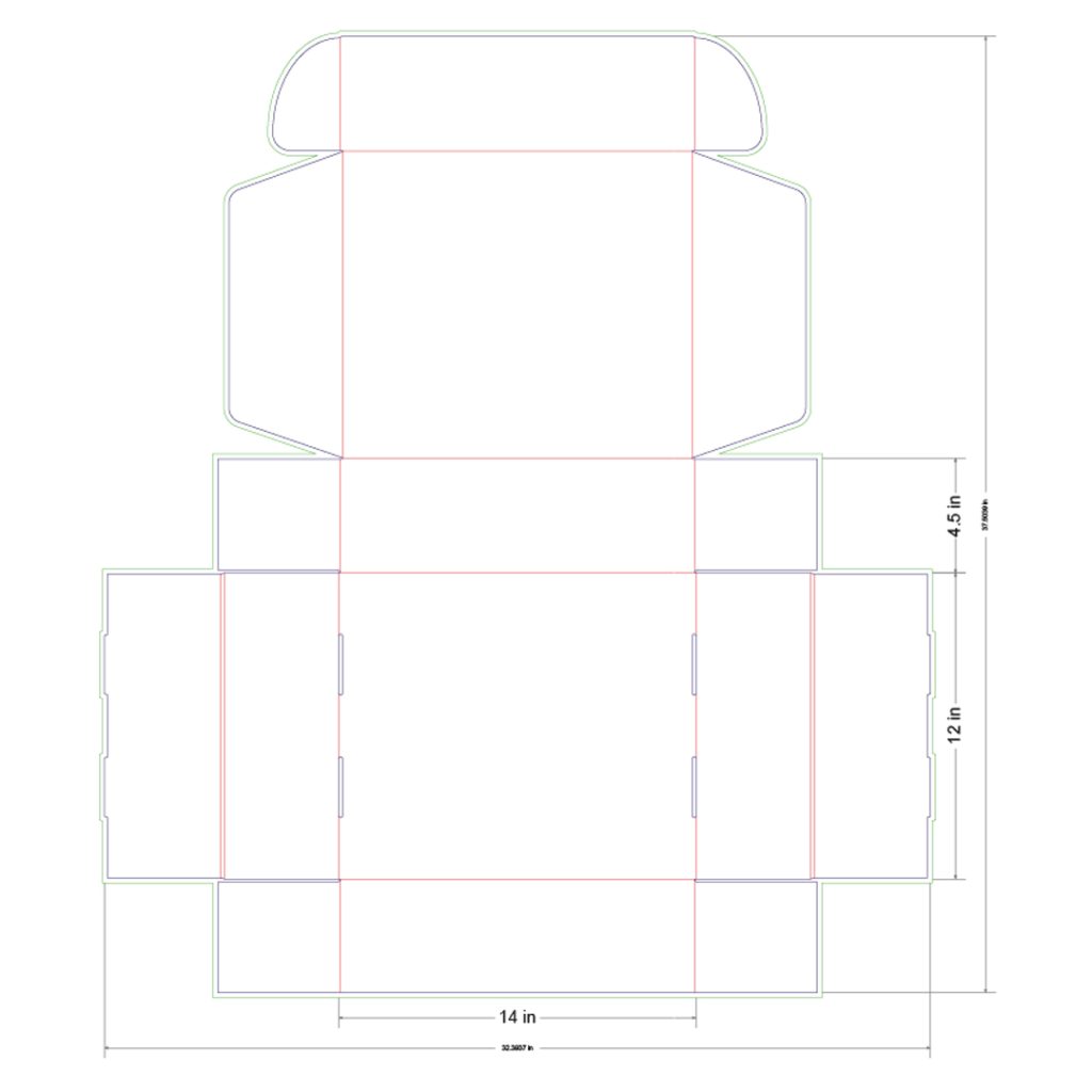 14x12x4.5 in Mailer Box Template