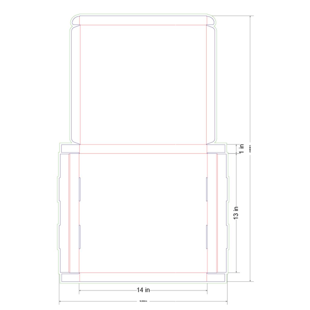 14x13x1 in Mailer Box Template