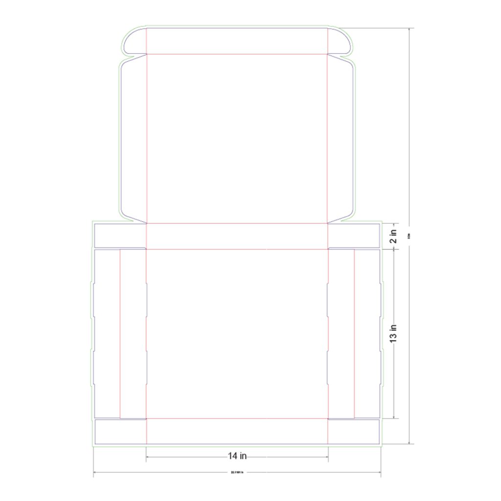 14x13x2 in Mailer Box Template