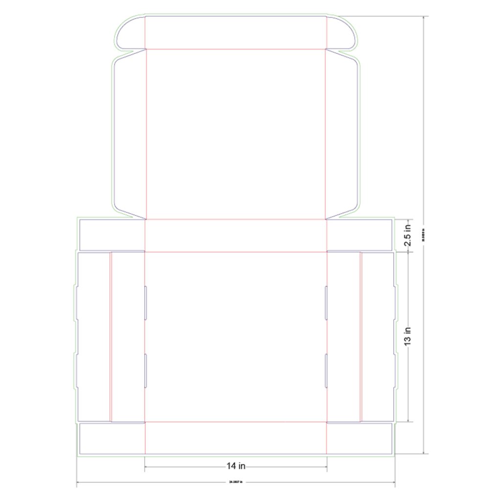 14x13x2.5 in Mailer Box Template