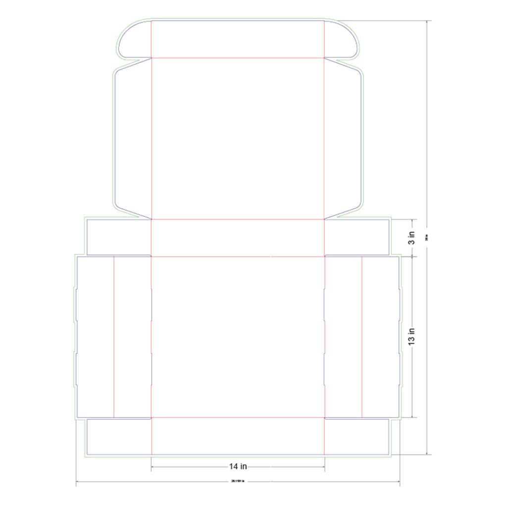 14x13x3 in Mailer Box Template