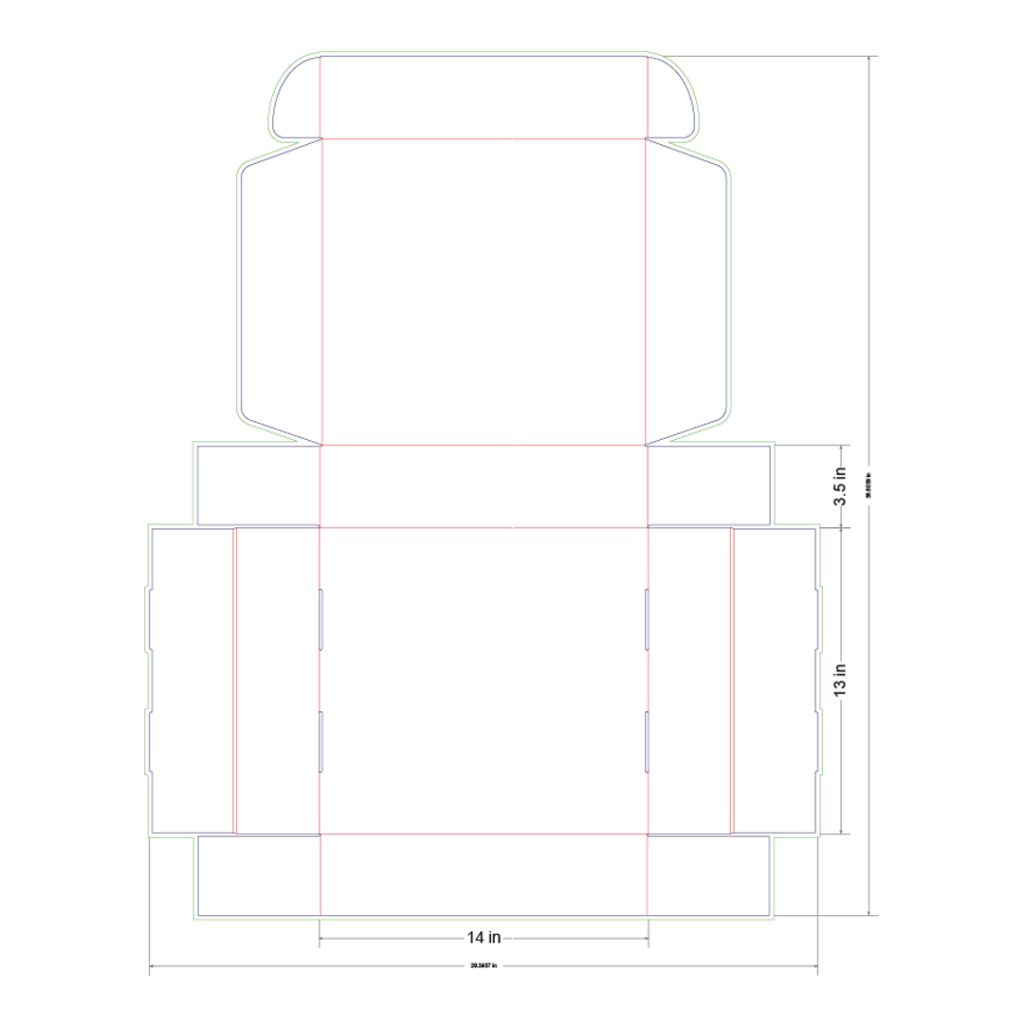 14x13x3.5 in Mailer Box Template