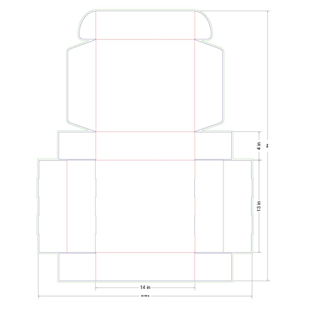 14x13x4 in Mailer Box Template