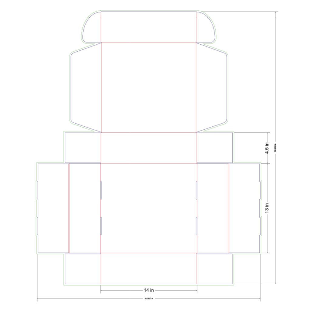 14x13x4.5 in Mailer Box Template