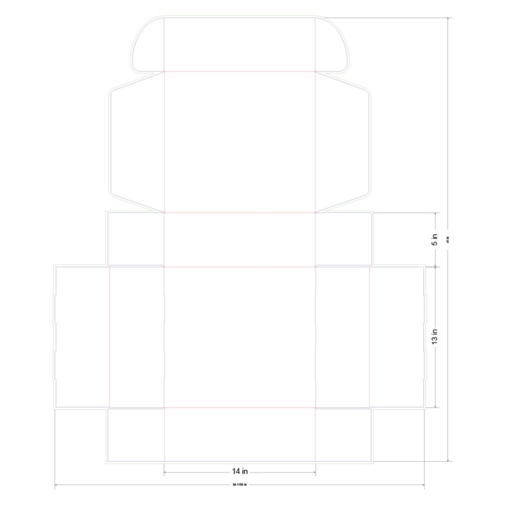 14x13x5 in Mailer Box Template