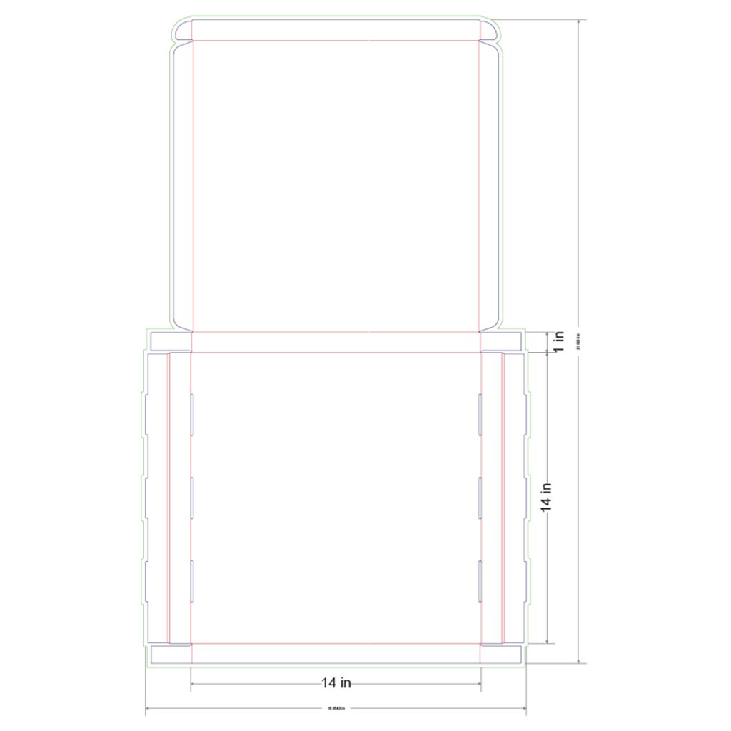 14x14x1 in Mailer Box Template