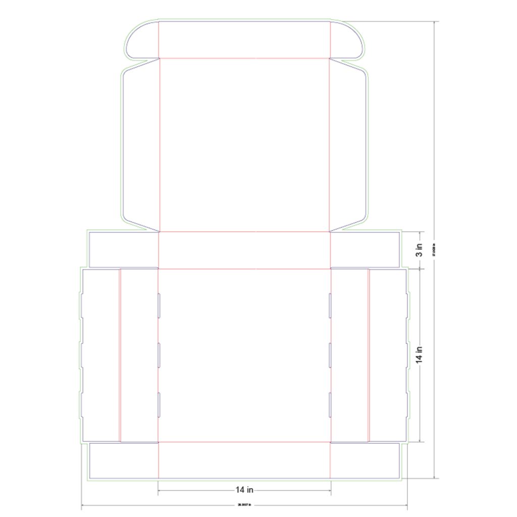 14x14x3 in Mailer Box Template