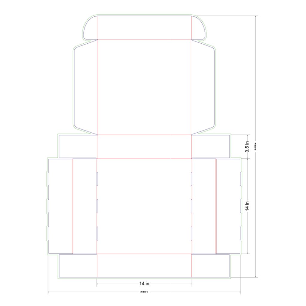 14x14x3.5 in Mailer Box Template