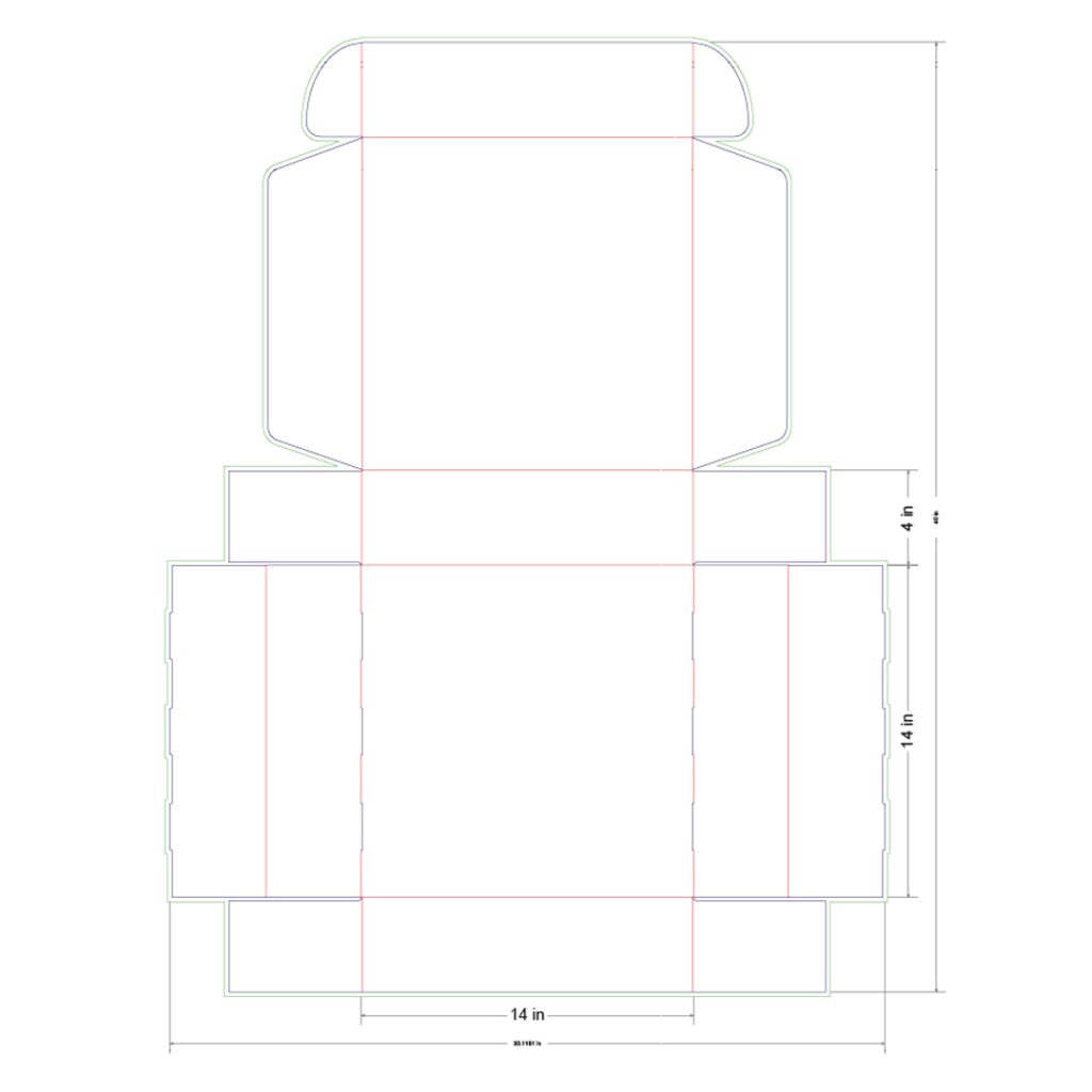 14x14x4 in Mailer Box Template