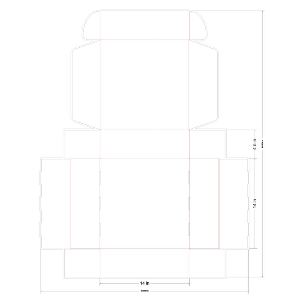 14x14x4.5 in Mailer Box Template