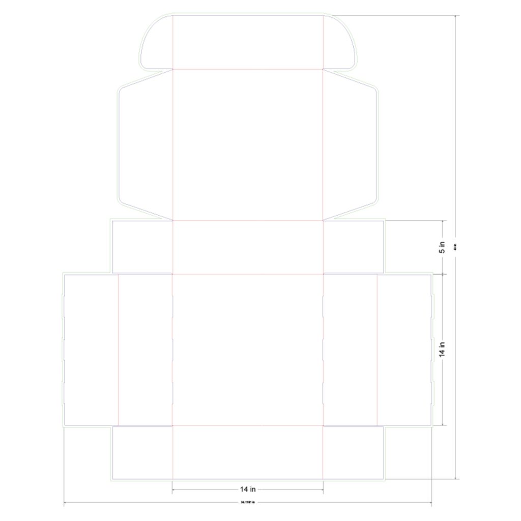 14x14x5 in Mailer Box Template