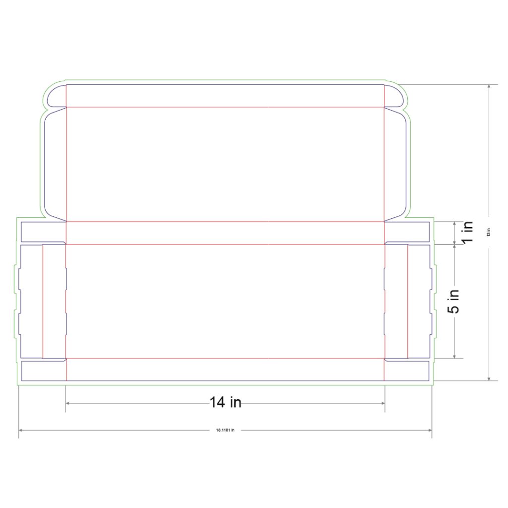 14x5x1 in Mailer Box Template