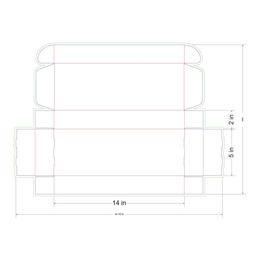 14x5x2 in Mailer Box Template