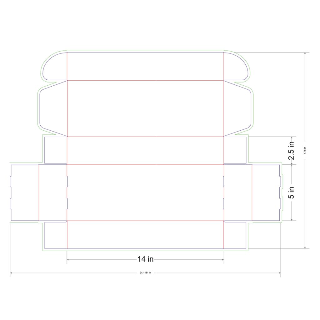 14x5x2.5 in Mailer Box Template