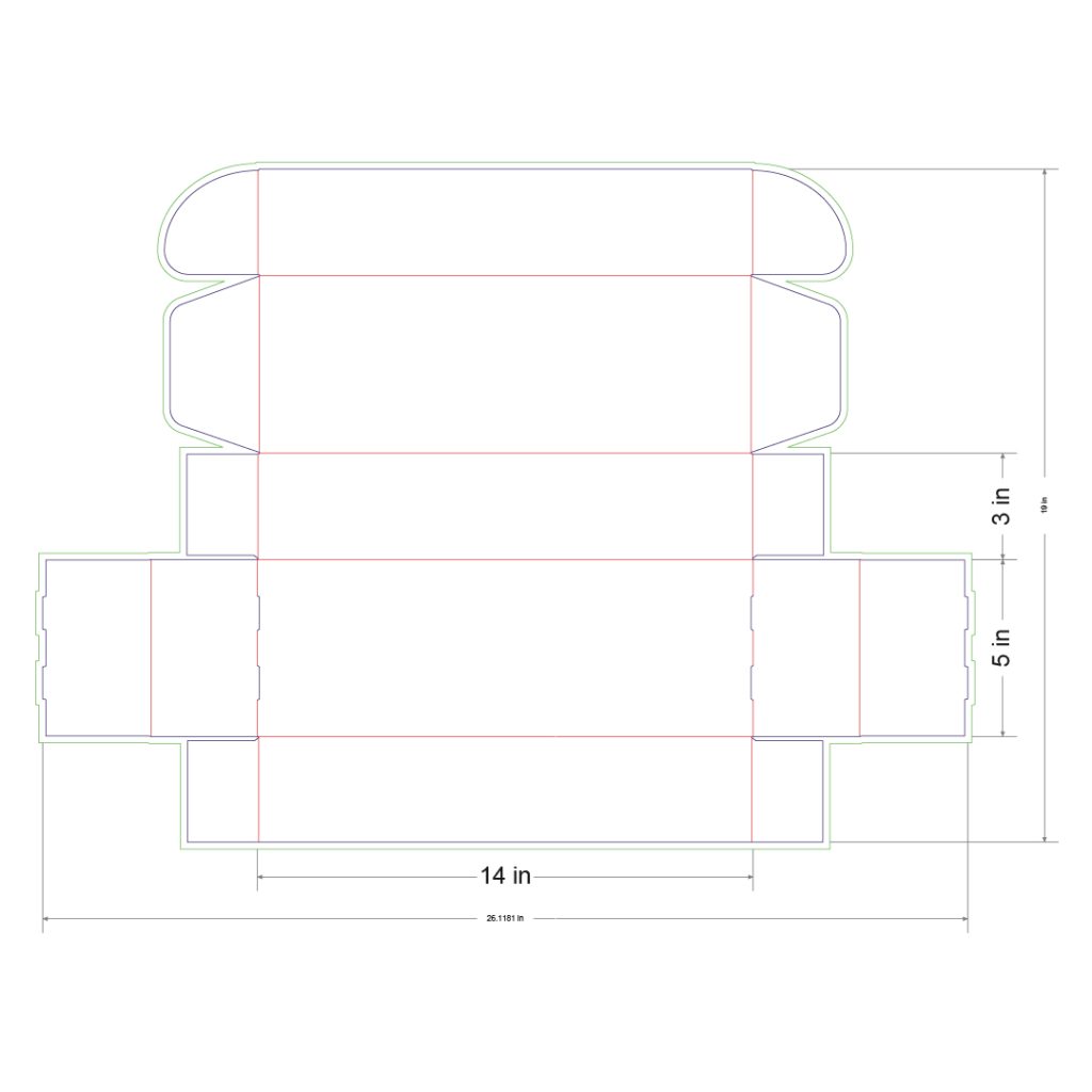 14x5x3 in Mailer Box Template